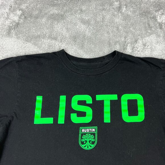 Austin FC Shirt Mens Medium Black Cutoff Listo Soccer Futbol MLS - Picture 1 of 7